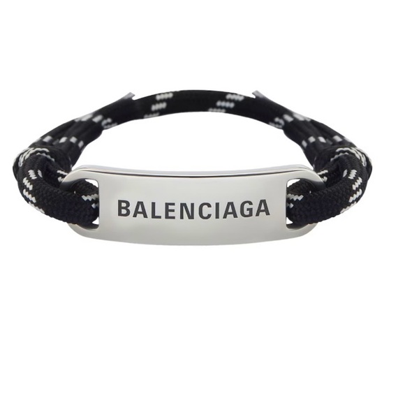 Balenciaga Silver and Black Cord Bracelet - Picture 1 of 4
